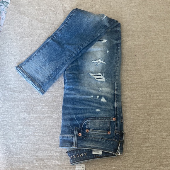 American Eagle AirFlex 360 distressed skinny jeans Size 31/30 NWT. - Picture 4 of 9
